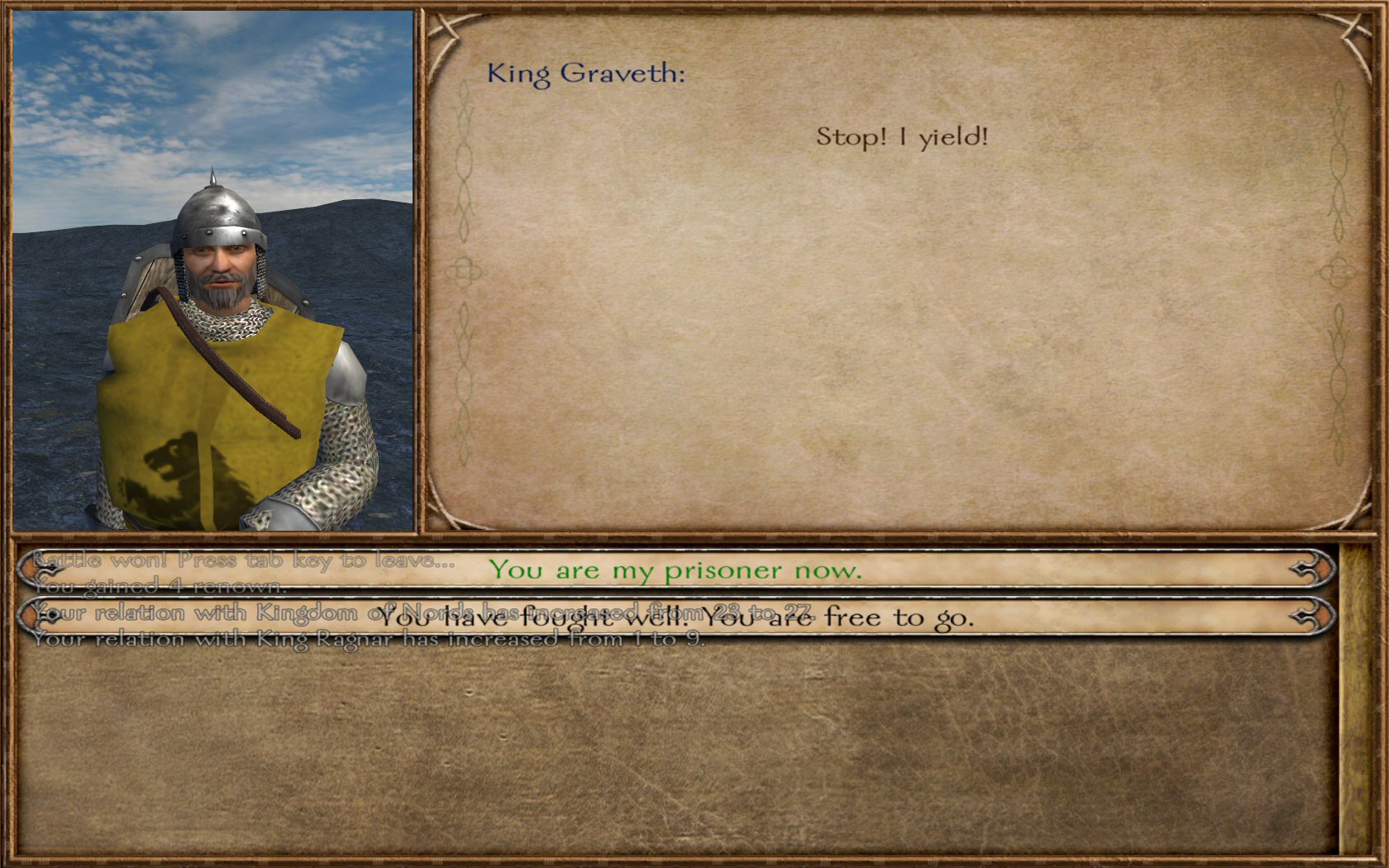 mount and blade captured king